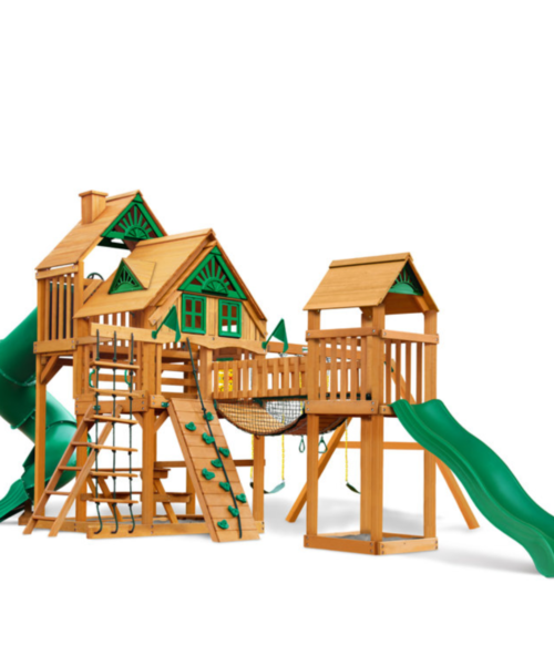 Gorilla Playsets Treasure Trove II Treehouse Wooden Swing Set