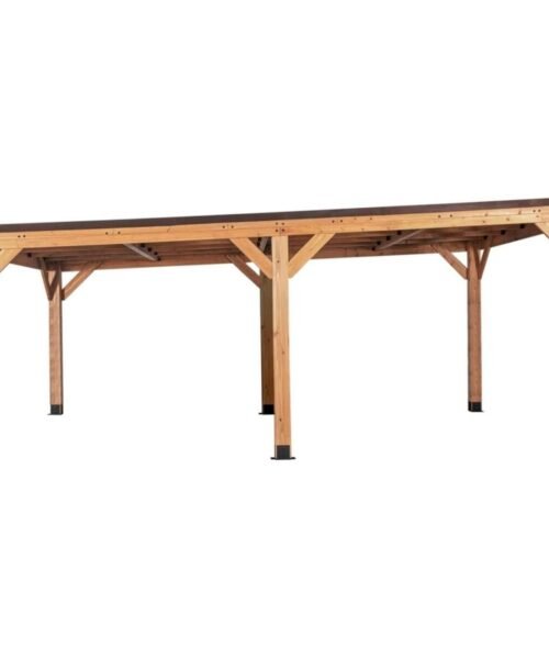 Backyard Discovery Kingsport 20′ x 20′ Cedar Wood Carport with Steel Roof