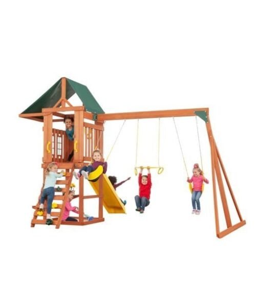 Creative Cedar Designs Cedar Cottage Wooden Swing Set