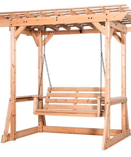 Backyard Discovery Callahan Cedar Wood Outdoor Pergola Swing Bench